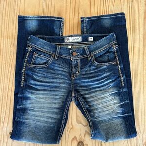 BKE Addison Dark Blue Denim Boot Cut Jeans. Size 29 X 31.5